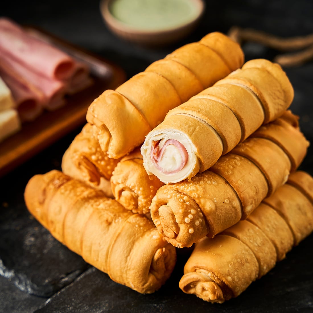 Tequeños de Jamón y Queso (10 Unidades, crudos)